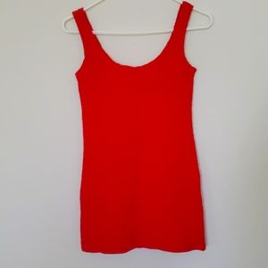 Small Red Mini Dress w/ wave texture from Lefties
